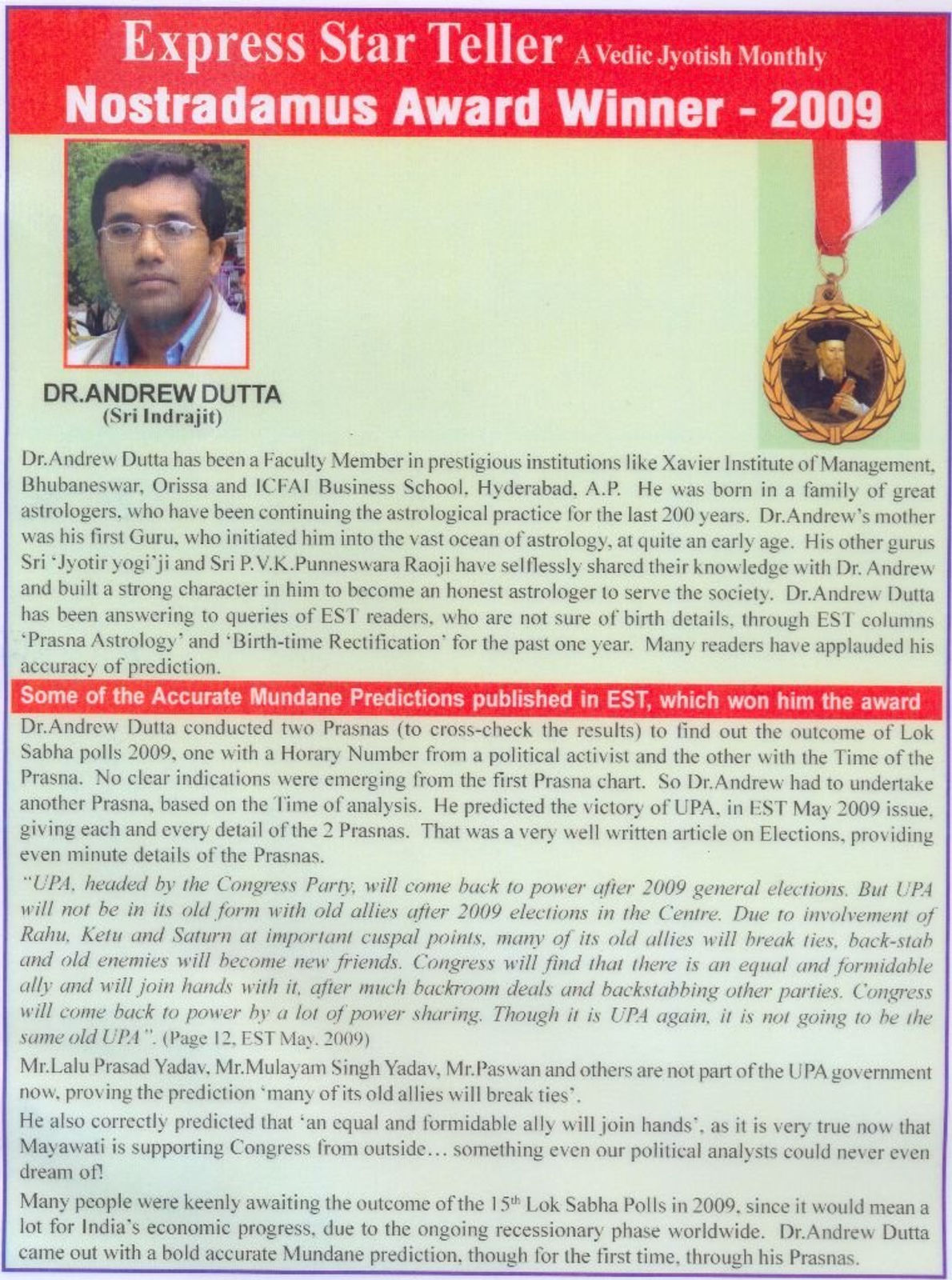 Nostradamus Award 2009
